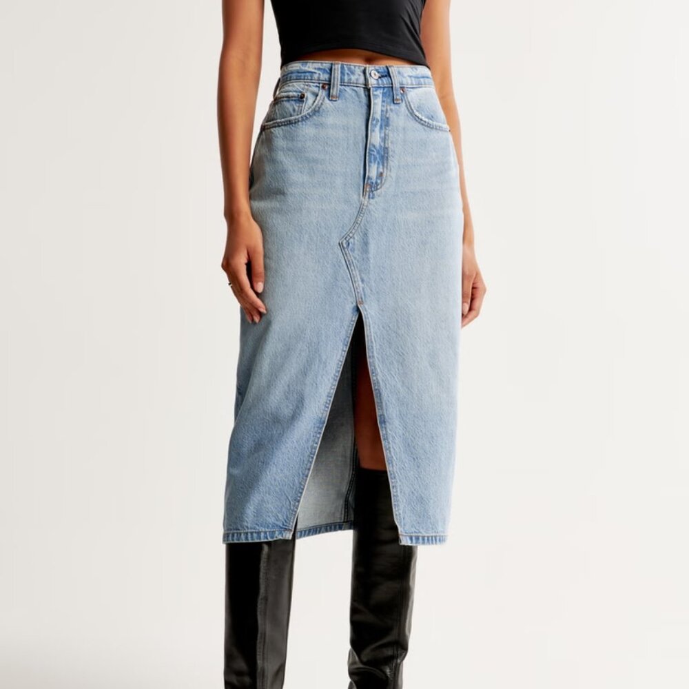 Denim Midi Skirt